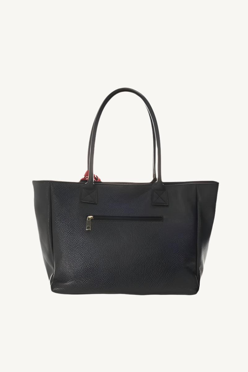 Polina  Black -  Luxurious Grain Leather Handbag