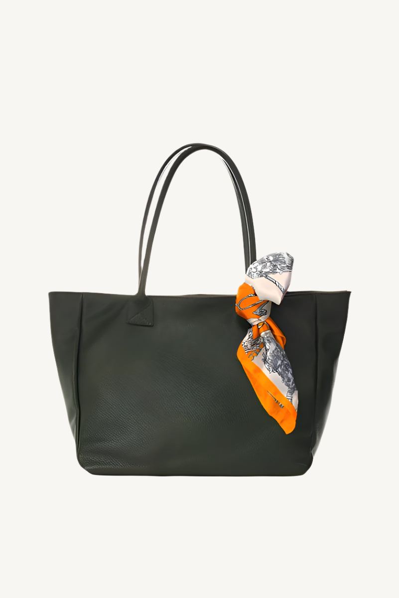 Polina Green -  Elegant Grain Leather Handbag