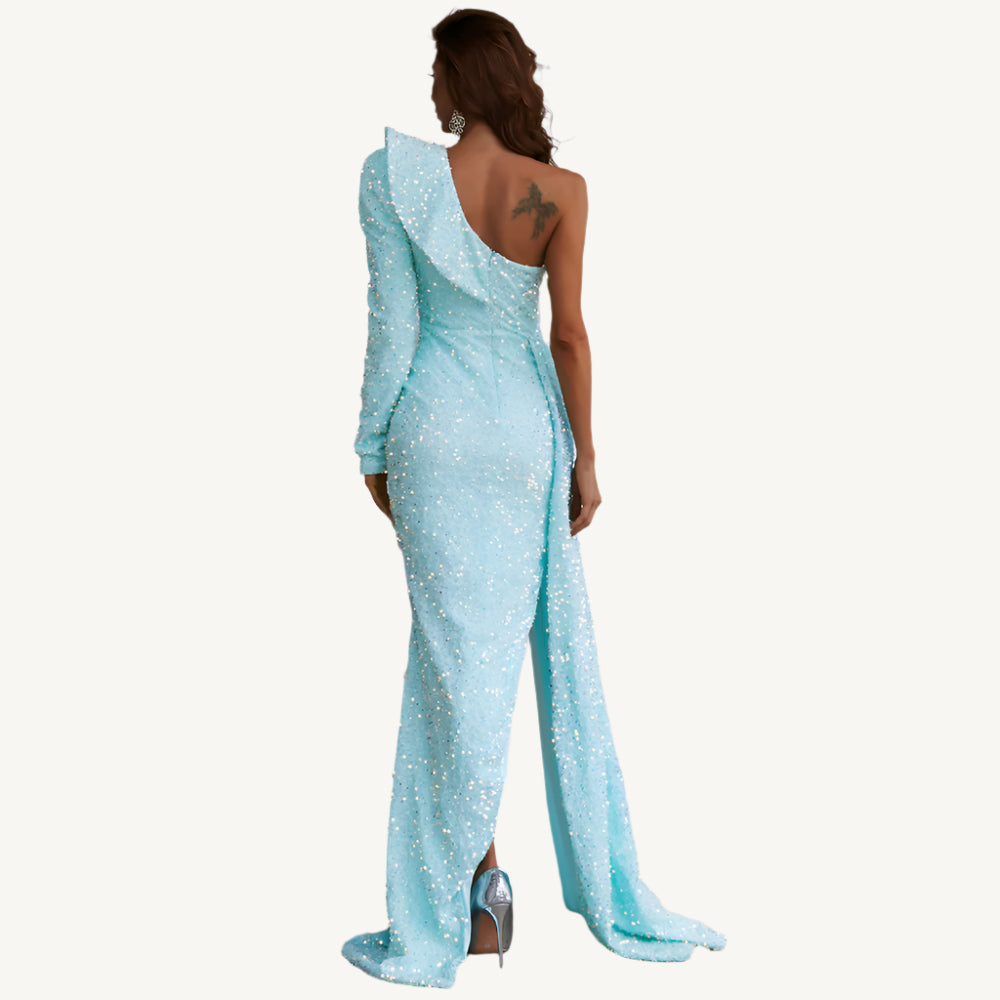 Evelyn Belluci – Rayne One Shoulder Sequin Gown