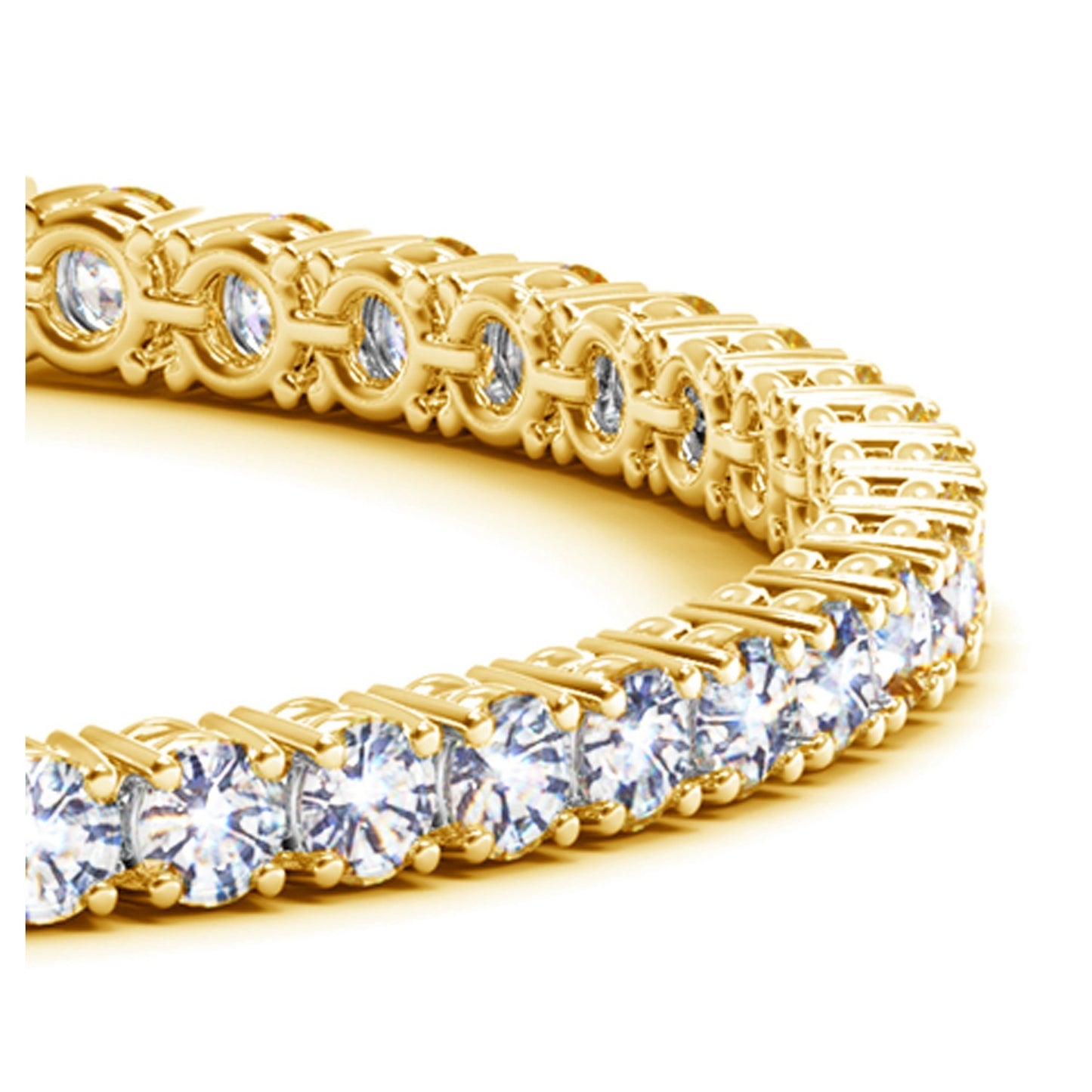 Lab Grown Round Diamond Tennis Bracelet in 14k Yellow Gold(10 cctw F/G  VS2/SI1)