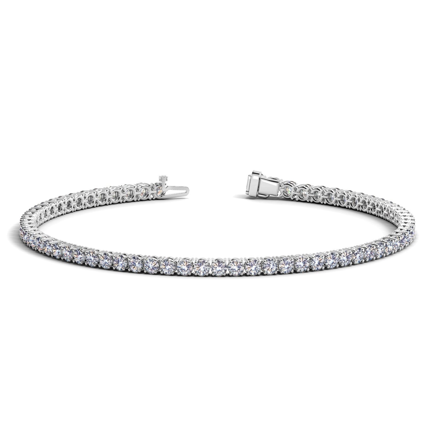 Lab Grown Round Diamond Tennis Bracelet in 14k White Gold (3 cctw F/G  VS2/SI1)